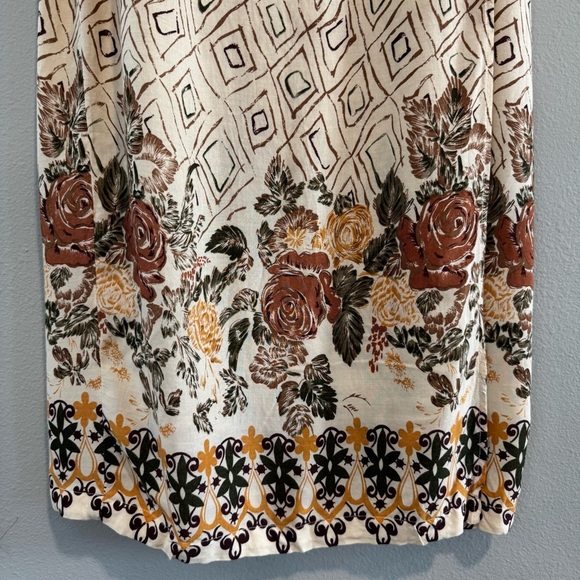 Hot Topics Floral Geometric Wrap Midi Skirt Hawaii Boho Tropical Beach M - Picture 3 of 8